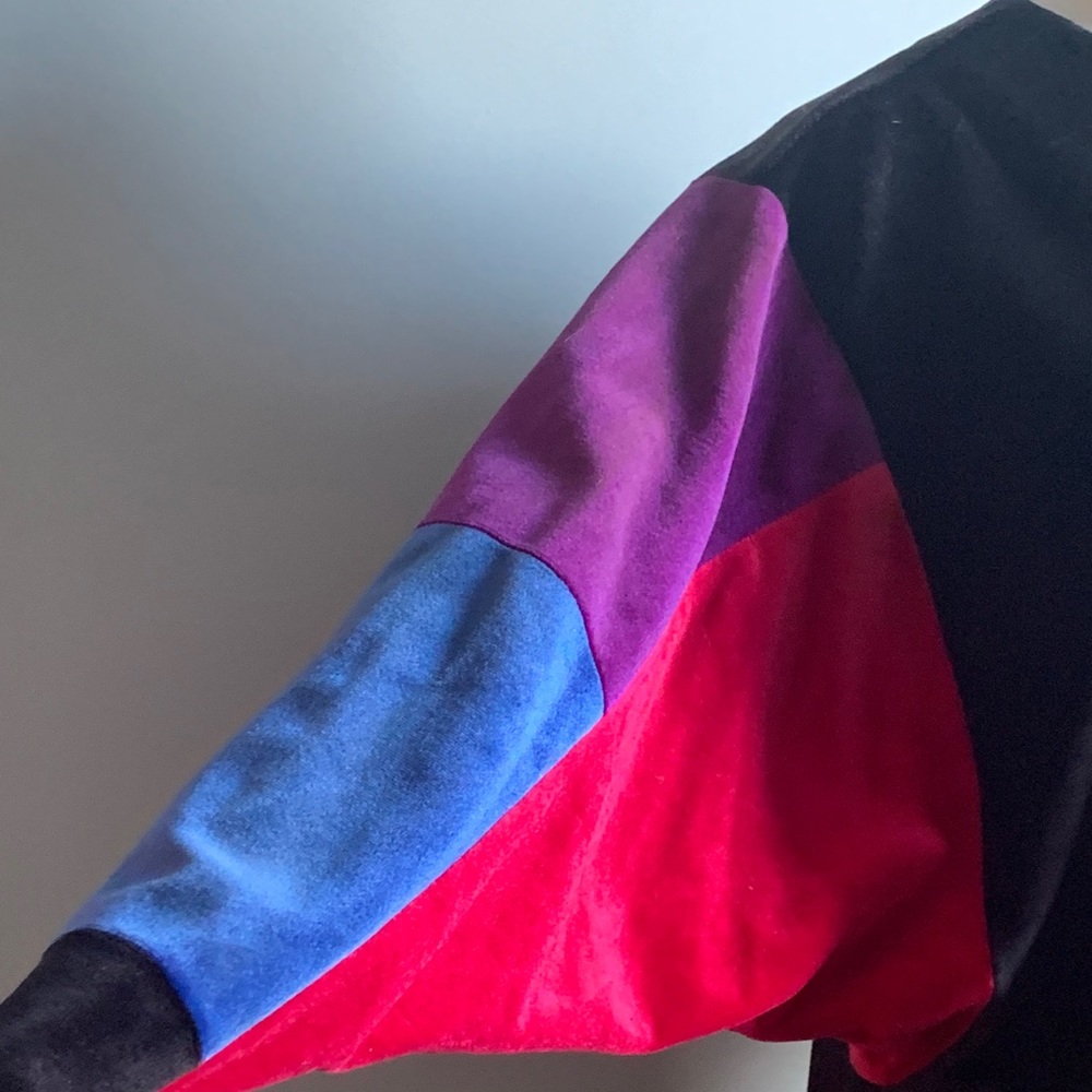 Vintage velvet color block dress - Picture 2 of 5